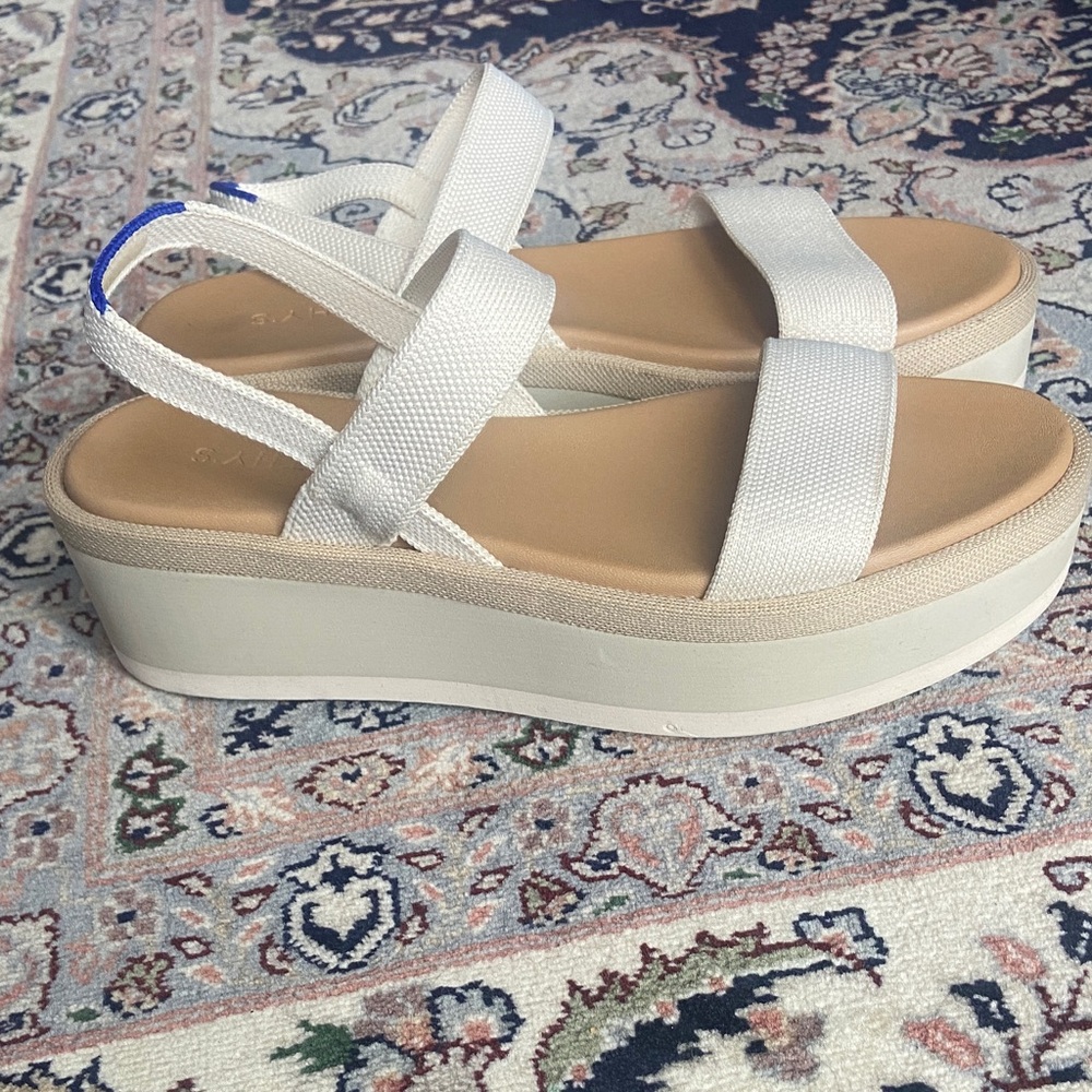 Rothy's White Platform Slingback Sandals Size 8.5